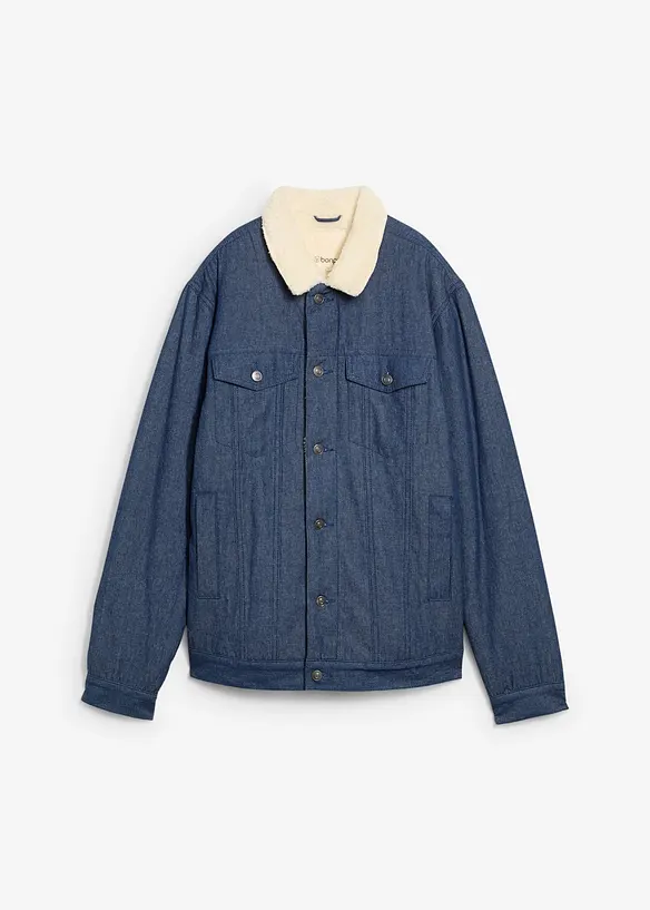 Denimjakke med pilefôr, bonprix