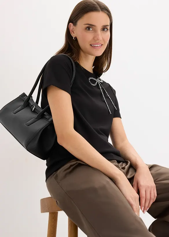 Topp med strass-applikasjon, bonprix