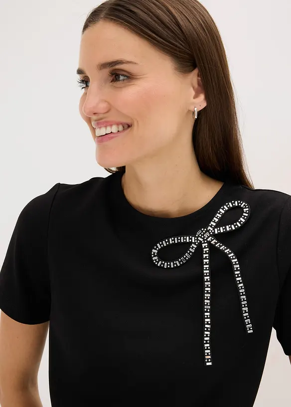 Topp med strass-applikasjon, bonprix