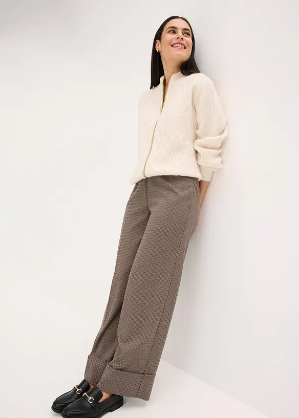 Rutete slip on-bukse, bonprix