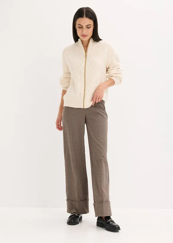 Rutete slip on-bukse, bonprix