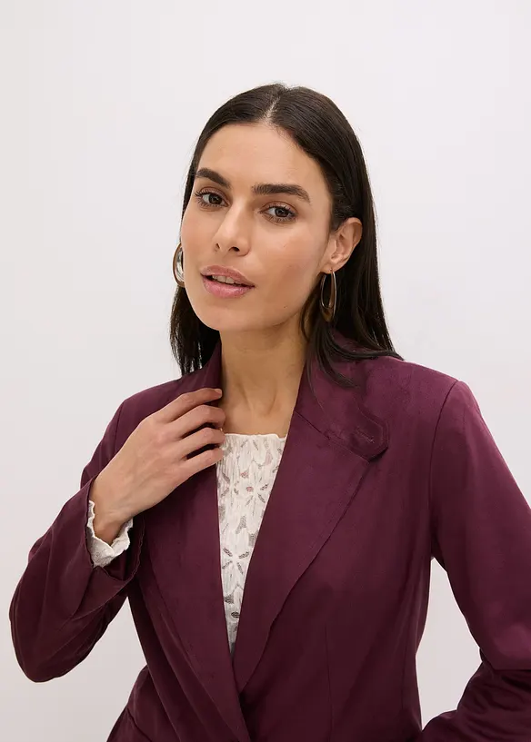 Blazer i semsket skinn, bonprix