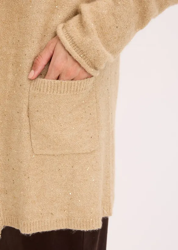 Kort strikkekåpe med paljetter og glansgarn, bonprix