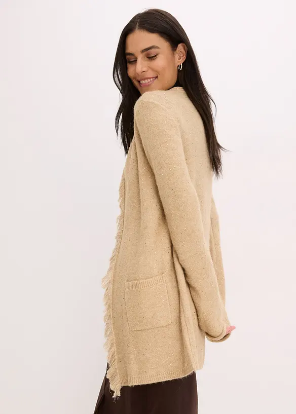 Kort strikkekåpe med paljetter og glansgarn, bonprix