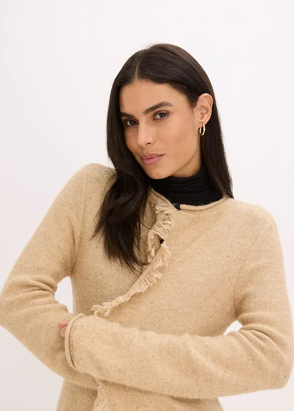 Kort strikkekåpe med paljetter og glansgarn, bonprix