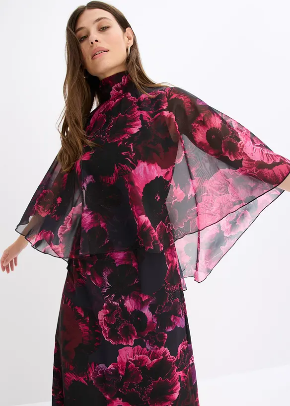 Maxikjole av fin chiffon, bonprix