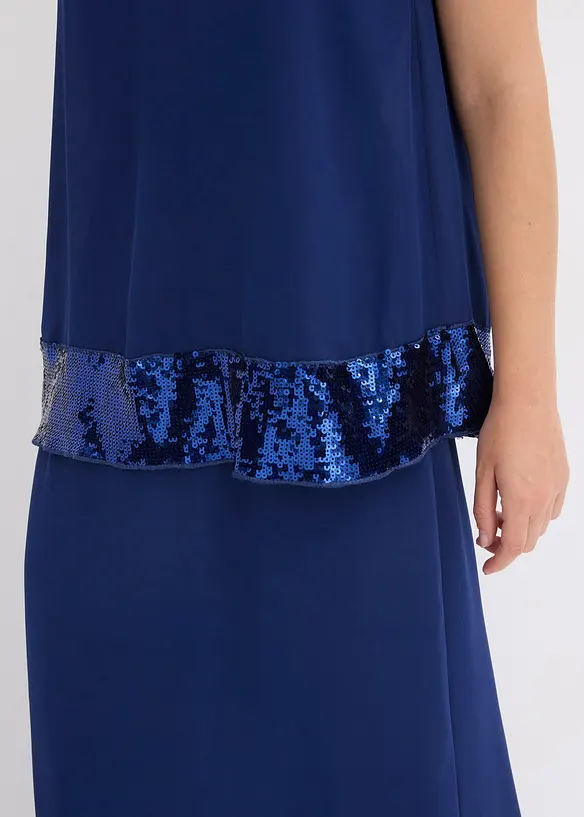 Maxikjole av fin georgette med paljetter, bonprix