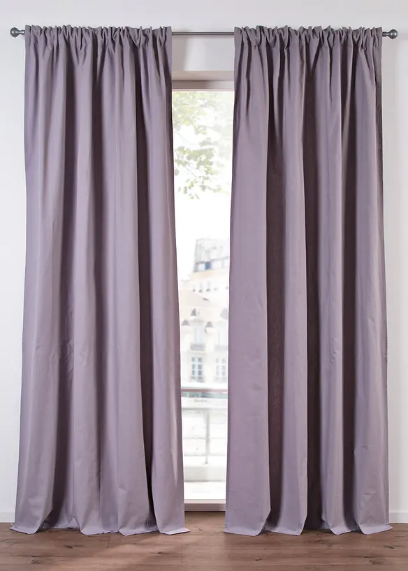 Gardin i økologisk bomull, normal og ekstra lang (1-pack), bonprix