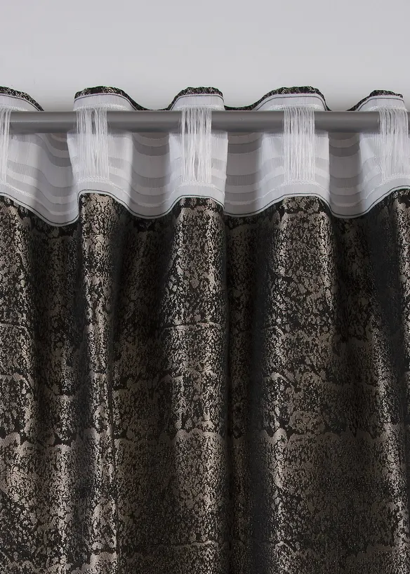 Jacquard-gardin med grafisk mønster (1-pack), bonprix