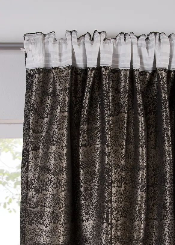 Jacquard-gardin med grafisk mønster (1-pack), bonprix