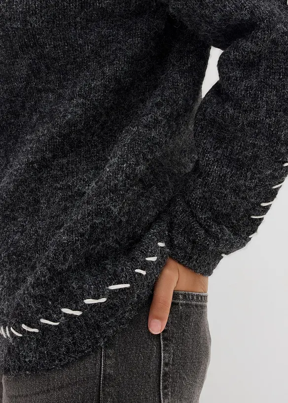 Lang genser i fluffy garn, bonprix