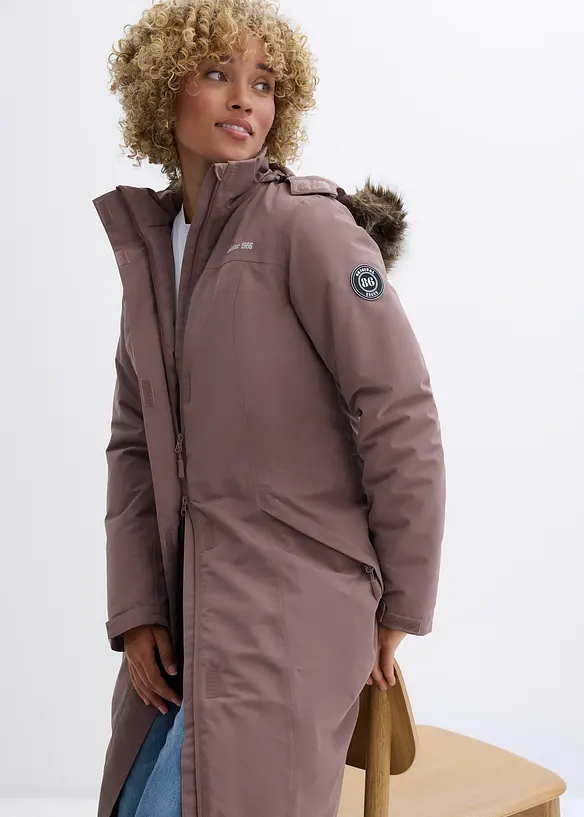 Outdoor-kåpe med fuskepels, vanntett, bonprix