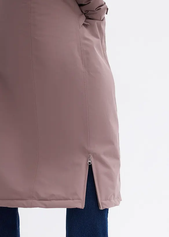 Outdoor-kåpe med fuskepels, vanntett, bonprix