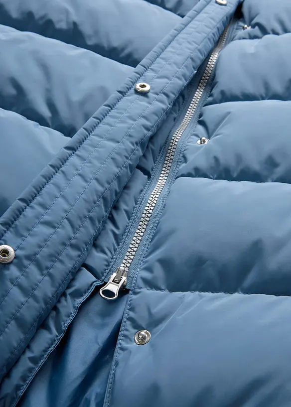 Lang, vattert kåpe med hette, bonprix