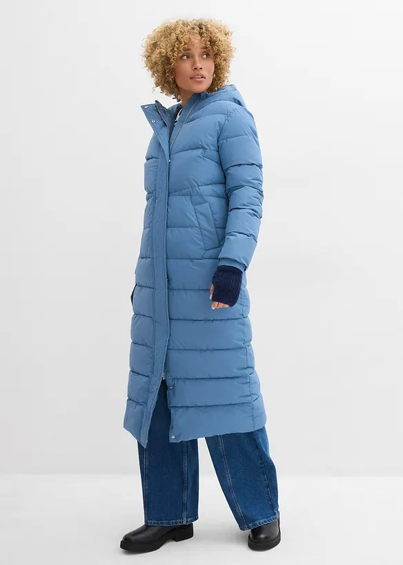 Lang, vattert kåpe med hette, bonprix