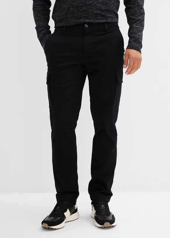 Regular Fit-cargobukse med stretch og varmt fôr, Straight, bonprix