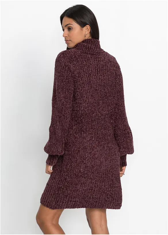 Strikket kjole i chenille av resirkulert polyester, bonprix