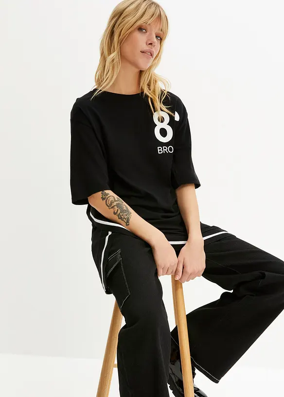 Oversized topp i myk viskosemiks, bonprix