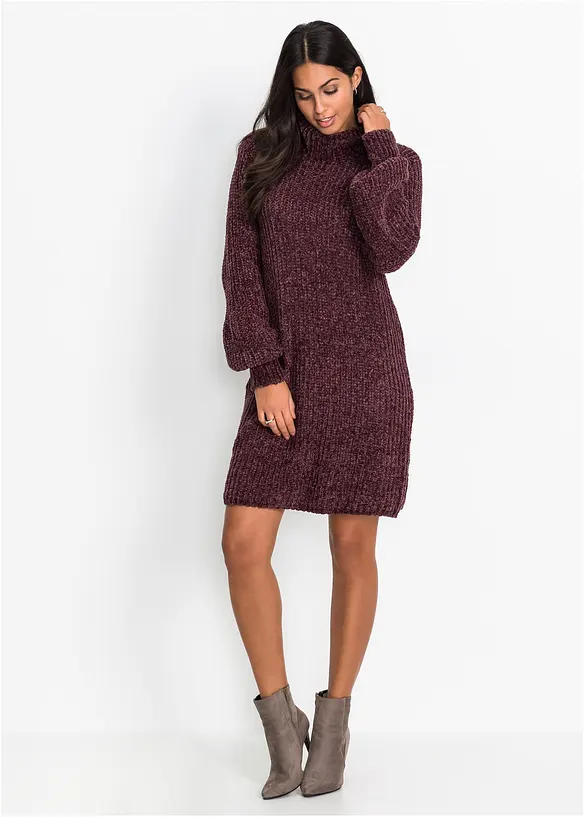 Strikket kjole i chenille av resirkulert polyester, bonprix