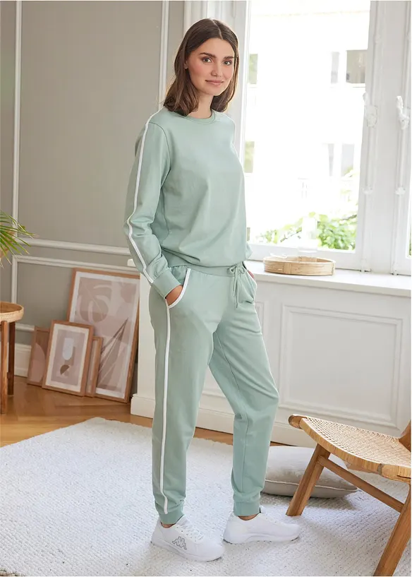Joggedress i 100% bomull (2-delt sett), bonprix