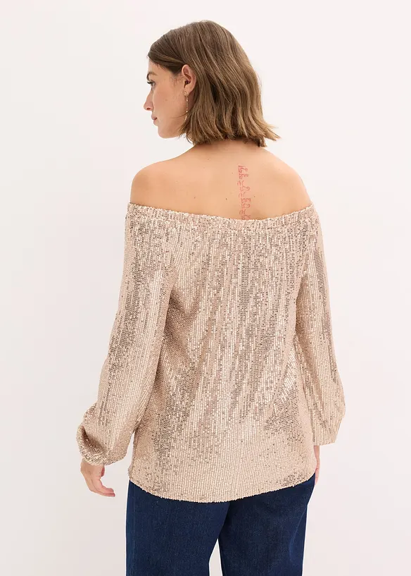 Singoalla-topp i oversized modell med paljetter, bonprix
