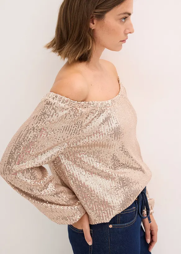 Singoalla-topp i oversized modell med paljetter, bonprix