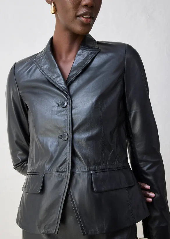 Kort blazer i lammenappa, bonprix