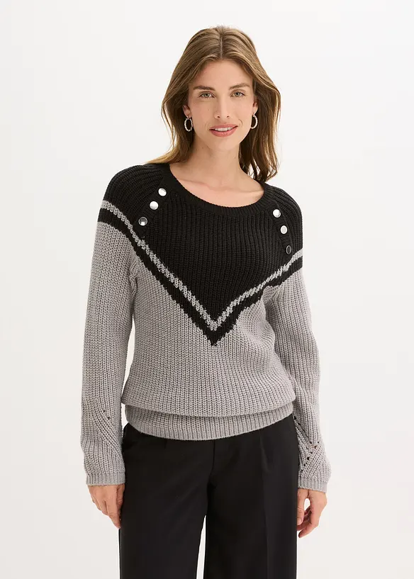 Genser med knapper, bonprix