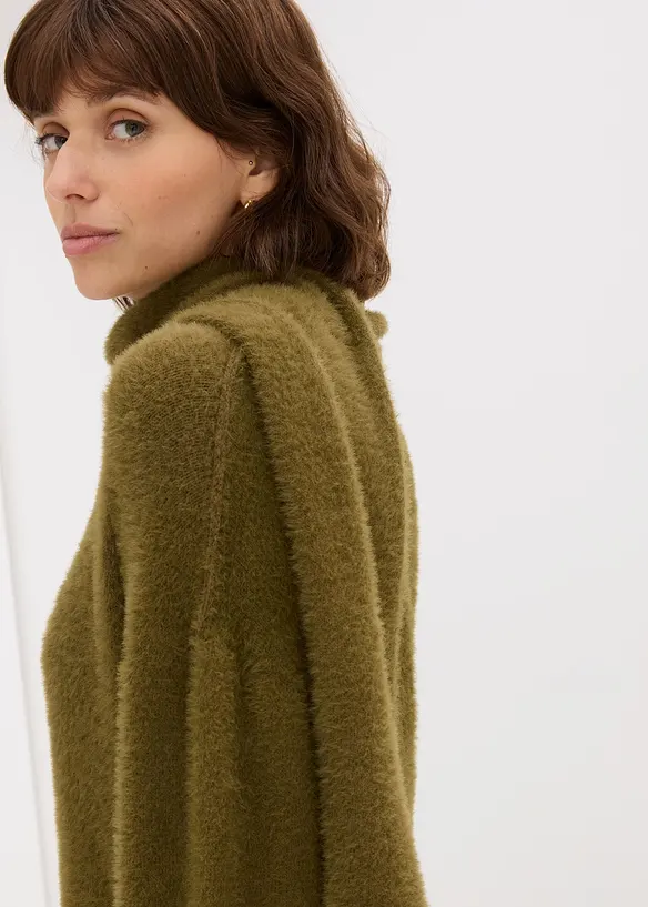 Oversized genser med skjerf, bonprix