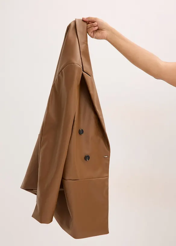 Oversized blazer i imitert skinn, bonprix