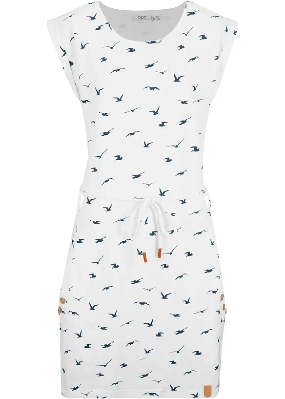 Trikotkjole med vingeermer og print, bonprix