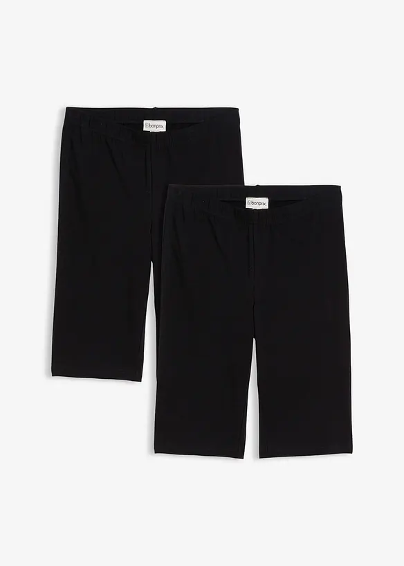 Sykkelbukse med lange ben (2-pack), bonprix