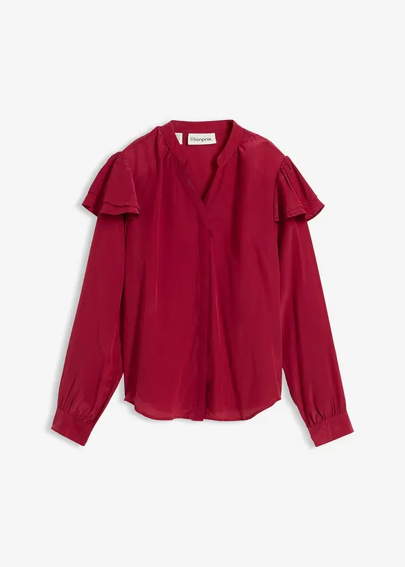 Bluse med silkeandel, bonprix