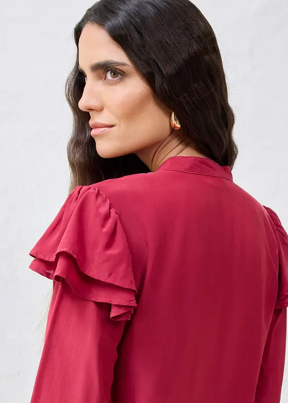 Bluse med silkeandel, bonprix