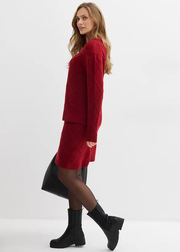 Kabelstrikket, oversized genser, bonprix
