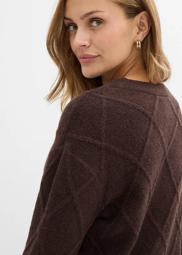 Kabelstrikket, oversized genser, bonprix