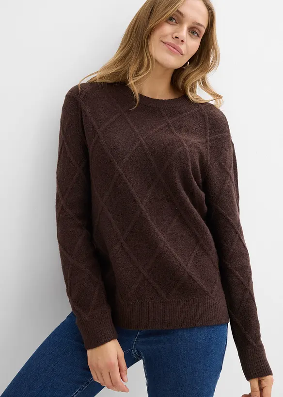 Kabelstrikket, oversized genser, bonprix
