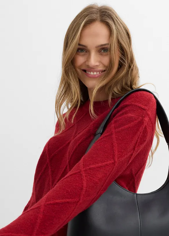 Kabelstrikket, oversized genser, bonprix