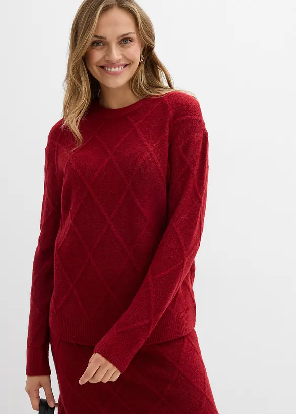 Kabelstrikket, oversized genser, bonprix