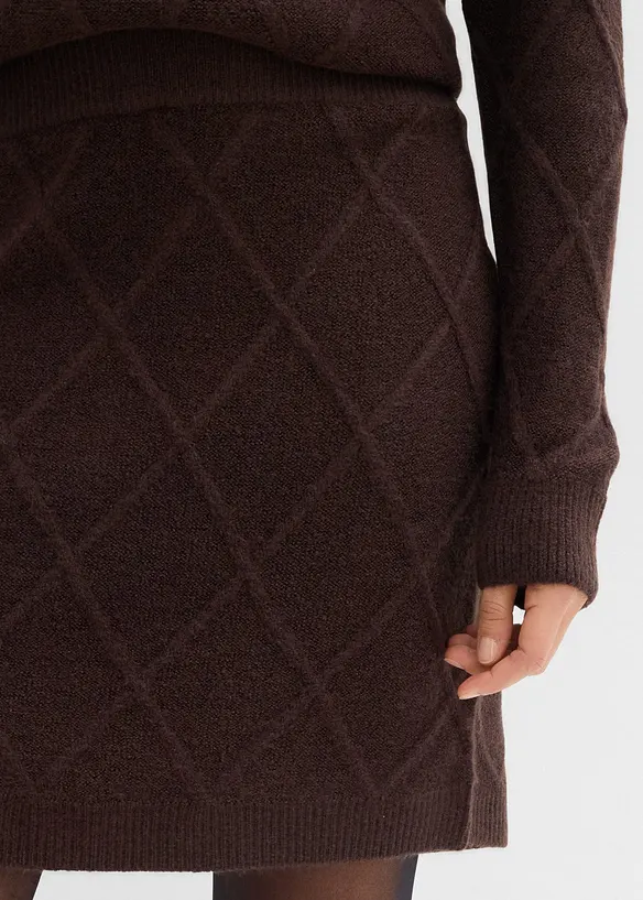 Kabelstrikket skjørt, bonprix