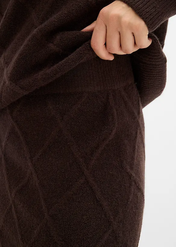 Kabelstrikket skjørt, bonprix