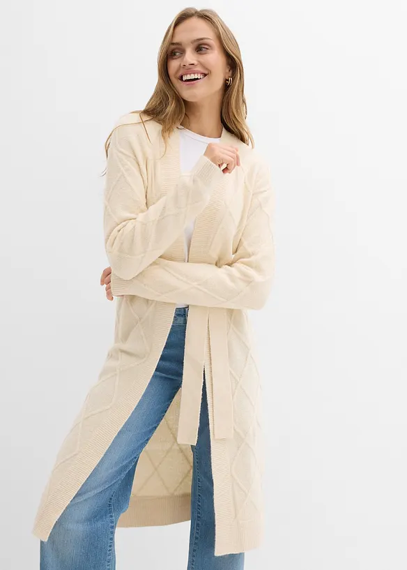 Kabelstrikket coatigan, bonprix