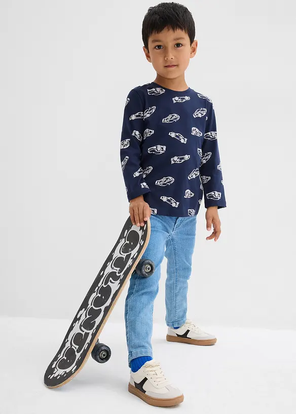 Langermet topp med økologisk bomull (2-pack), bonprix