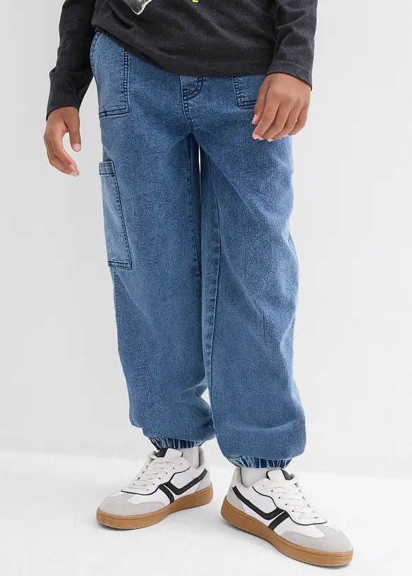 Slip on-cargojeans for barn, Loose Fit, bonprix