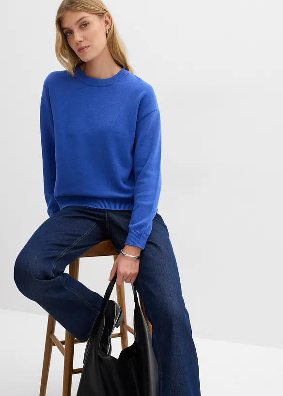 Oversized genser i 100% bomull, bonprix