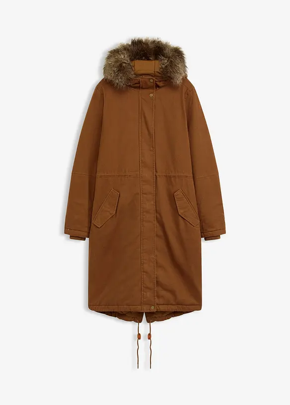 Lang, vattert parkas, bonprix