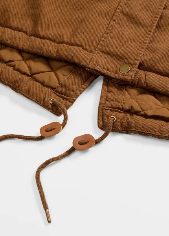 Lang, vattert parkas, bonprix
