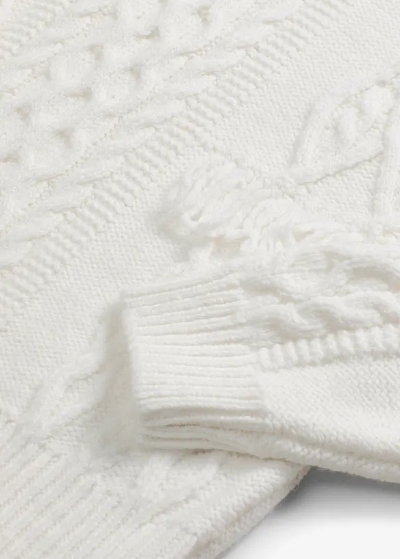 Oversized genser med frynser, bonprix