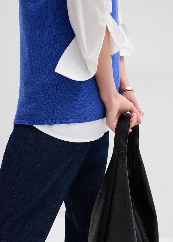 Strikket vest i 100% bomull, bonprix