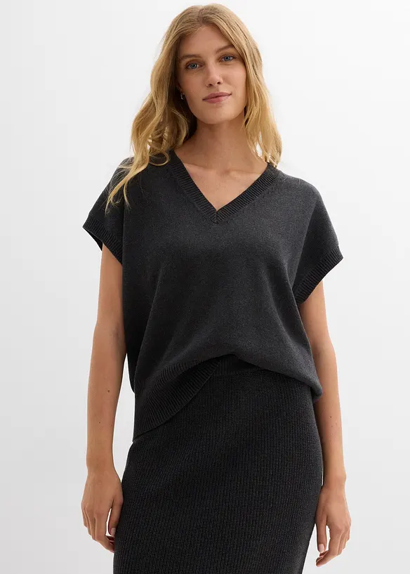 Strikket vest i 100% bomull, bonprix